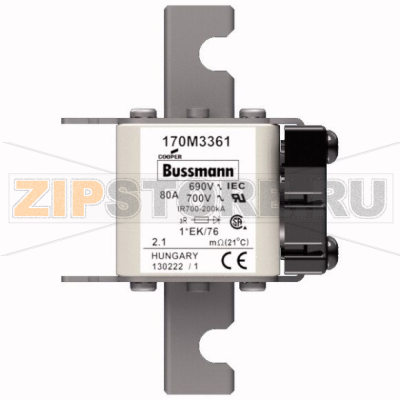 Предохранитель, 80 A, AC 690 В, 200 кА, size 1, 45x59x102 мм, aR, IEC UL Eaton FUSE 80A 690V 1 