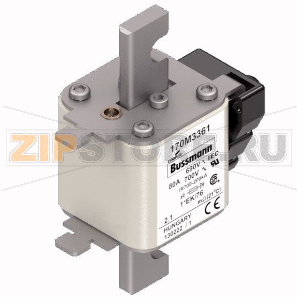 Предохранитель, 80 A, AC 690 В, 200 кА, size 1, 45x59x102 мм, aR, IEC UL Eaton FUSE 80A 690V 1 