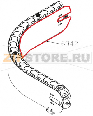 Assieme guidacatena Aristarco TR 1650                     Assieme guidacatena Aristarco TR 1650Запчасть на сборочном чертеже под номером: 6942Название запчасти Aristarco на итальянском языке: Assieme guidacatena Aristarco TR 1650