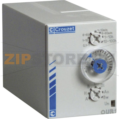 Реле задержки времени 0.1 с-100 ч, 1 шт Crouzet PL2R1 
