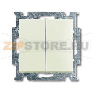 Выключатель двухклавишный, белый ABB 2CKA001012A2187 