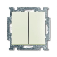 Выключатель двухклавишный, белый ABB 2CKA001012A2187