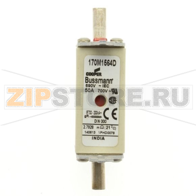 Предохранитель, 50 A, AC 690 В, 200 кА, DIN 000, gR, DIN, IEC Eaton FUSE 50A 690V gR DIN 000 HSDNH 