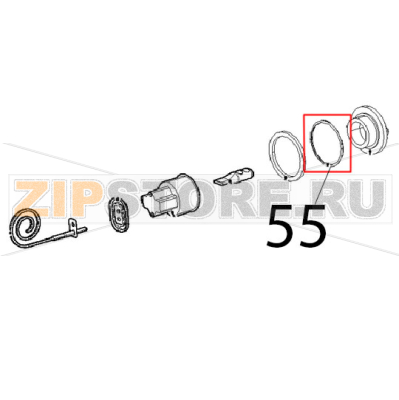 OR 46x2 VMQ, 70 rosso Unox XFT 110 OR 46x2 VMQ, 70 rosso Unox XFT 110Запчасть на деталировке под номером: 55