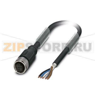 Кабель для датчика / исполнительного элемента Phoenix Contact SAC-5P-10,0-PUR/M12FS SH BK 5-полюсн., PUR/ПВХ, темно-серый RAL 7021, экранирован., свободный конец, к Гнездо прямое M12, А-кодирование, Длина кабеля: 10 м.Минимальный заказ: 50 шт.Упаковка: 5 шт.