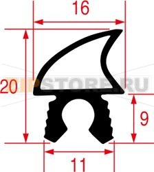 GUARNIZIONE PORTA FORNO 1750 mm 