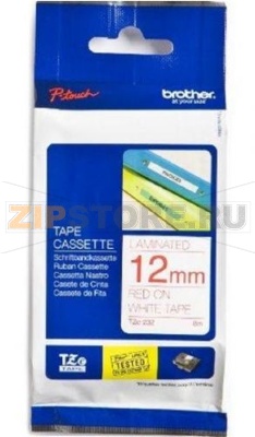 Самоклеящаяся непрерывная ламинированная лента Brother красн/бел (шир. 12 мм) 
