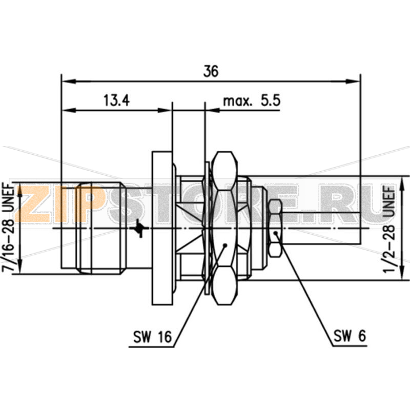 Разъем TNC, 50 Ом, 1 шт Telegärtner J01011A0058 