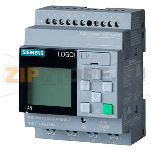 LOGO! 230RCE,logic module, display PS/I/O: 115V/230V/relay, 8 DI/4 DQ, memory 400 blocks, modular expandable, Ethernet, integrated web server, data log, user-defined web pages, standard microSD card for LOGO! Soft Comfort V8.3 or higher, older projects ex 