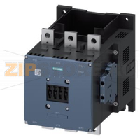 КОНТАКТОР 250КВТ/400V/AC-3, БЕЗ КАТУШКИ БЛОК-КОНТАКТЫ 2НО+2НЗ 3-Х ПОЛЮСНЫЙ, ТИПОРАЗМЕР S12 ШИННОЕ ПРИСОЕДИНЕНИЕ Siemens 3RT1076-6LA06