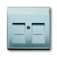 Накладка для коммуникационных розеток с суппортами и полем для надписи, серебристый алюминий ABB 2CKA001710A3676