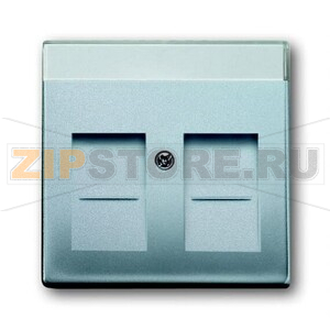 Накладка для коммуникационных розеток с суппортами и полем для надписи, серебристый алюминий ABB 2CKA001710A3676 