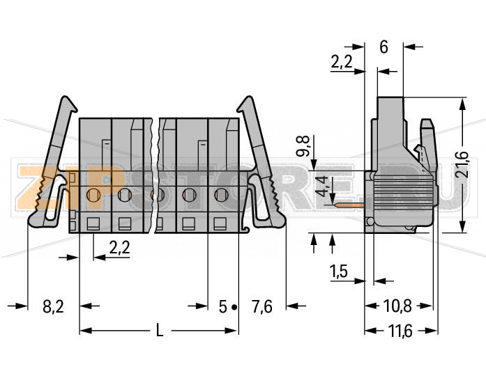 MCS MIDI Classic Розетка под пайку THT; 0.6 x 1.0 mm solder pin; угловые; Фиксирующий рычаг; Шаг контактов 5 мм; 10-пол.; серые Wago 232-240/039-000 Встроенные тестовые порты для тестовых штекеров O 2 ммДля соединений "провод-провод" и "плата-провод"Выходы под печатные платы с защитой от касанияЛегко идентифицируемые входы и выходы печатной платыВозможны варианты кодировки...