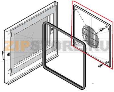 Fan guard panel assembly Lainox VE061D  Fan guard panel assembly Lainox VE061DЗапчасть на сборочном чертеже под номером: 6Название запчасти на английском&nbsp;языке:&nbsp;Fan guard panel assembly Lainox VE061D