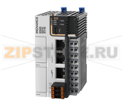 Контроллер 24 В/DC, 8xDI (NPN/PNP), 8xDO (NPN), 2xEthernet, 1xEtherCAT, 1xRS485, 1xType-C, 8 осей, CAM, 2xGE20, 16xGL20, IP20 Inovance Easy521-0808TN-INT 