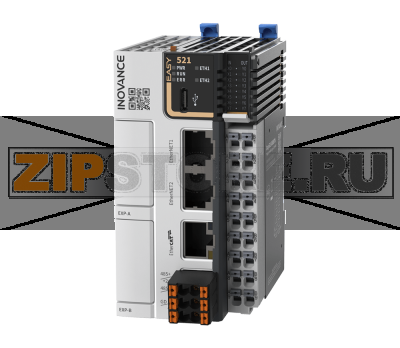 Контроллер 24 В/DC, 8xDI (NPN/PNP), 8xDO (NPN), 2xEthernet, 1xEtherCAT, 1xRS485, 1xType-C, 8 осей, CAM, 2xGE20, 16xGL20, IP20 Inovance Easy521-0808TN-INT 