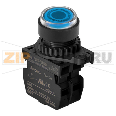 Выключатель кнопочный, Ø отверстия: 22/25 мм Autonics S2PR-E3BALM 