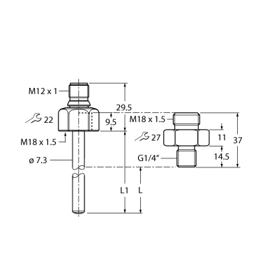 Датчик контроля потока Turck FP100-300L-04-NA-H1141 