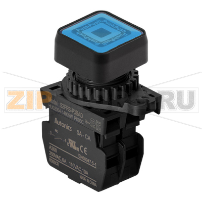 Выключатель кнопочный, Ø отверстия: 22/25 мм Autonics S2PRS-P3BALM 