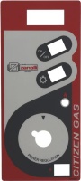 CONTROL PLATE GREY-RED 340x150 mm