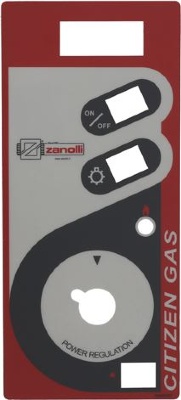 CONTROL PLATE GREY-RED 340x150 mm 