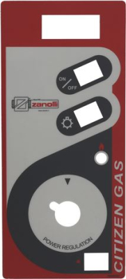 CONTROL PLATE GREY-RED 340x150 mm 