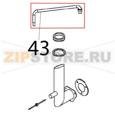 Water inlet pipe ass. y Angelo Po FX61E2 Water inlet pipe ass. y Angelo Po FX61E2Запчасть на деталировке под номером: 43