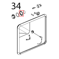 Guarnizione portalampada DE=53.2, DI=44.2, SP=3.2, PTFE P Unox XVC 204