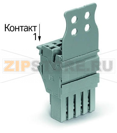 1-проводниковая розетка; Пластина разгрузки натяжения; 2,5 мм; 5-пол.; 2,50 mm; серые Wago 2022-105/134-000 