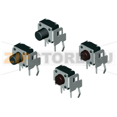 Кнопка 12 В/DC, 0.05 А, 1 x выкл/вкл, без фиксации, IP68, 500 шт Diptronics DTSA-66R-V 
