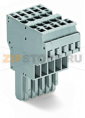 2-проводная розетка; 4 mm; 5-пол.; 4,00 mm; серые Wago 769-125 