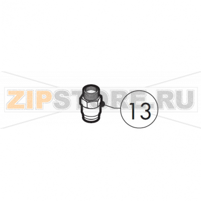 10x1/4 Straight threaded terminal pipe fitting Lainox MVE051P                                          10x1/4 Straight threaded terminal pipe fitting Lainox MVE051PЗапчасть на сборочном чертеже под номером: 13Название запчасти на итальянском языке языке: 10x1/4 Straight threaded terminal pipe fitting Lainox MVE051P
