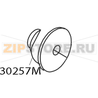 Pulley assembly, rewind (6 dots/mm) Zebra 105SE