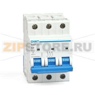 Выключатель автоматический 2 А, 6 кА, 3 полюса Chint NB1-63 
