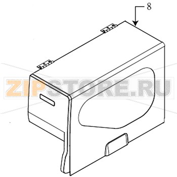 Крышка правая TSC TTP-346M Pro  Крышка правая TSC TTP-346M ProЗапчасть на сборочном чертеже под номером: 8Количество запчастей в комплекте: 1Название запчасти TSC на английском языке: Top right side cover