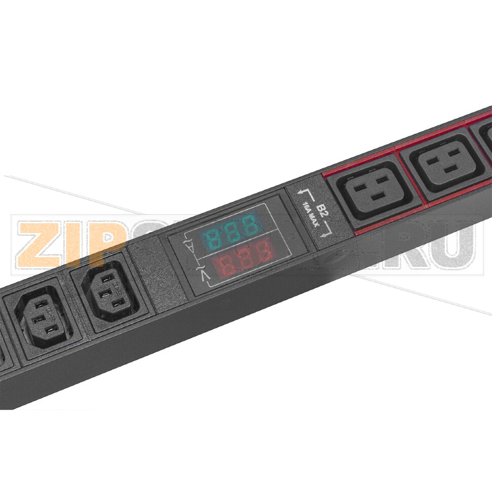 Блок розеток однофазный 32 А, вертикальный, 24 розетки С13, 6 розеток С19 Hiden H1V-24A6B-32A-2Q-2AV-30Z 