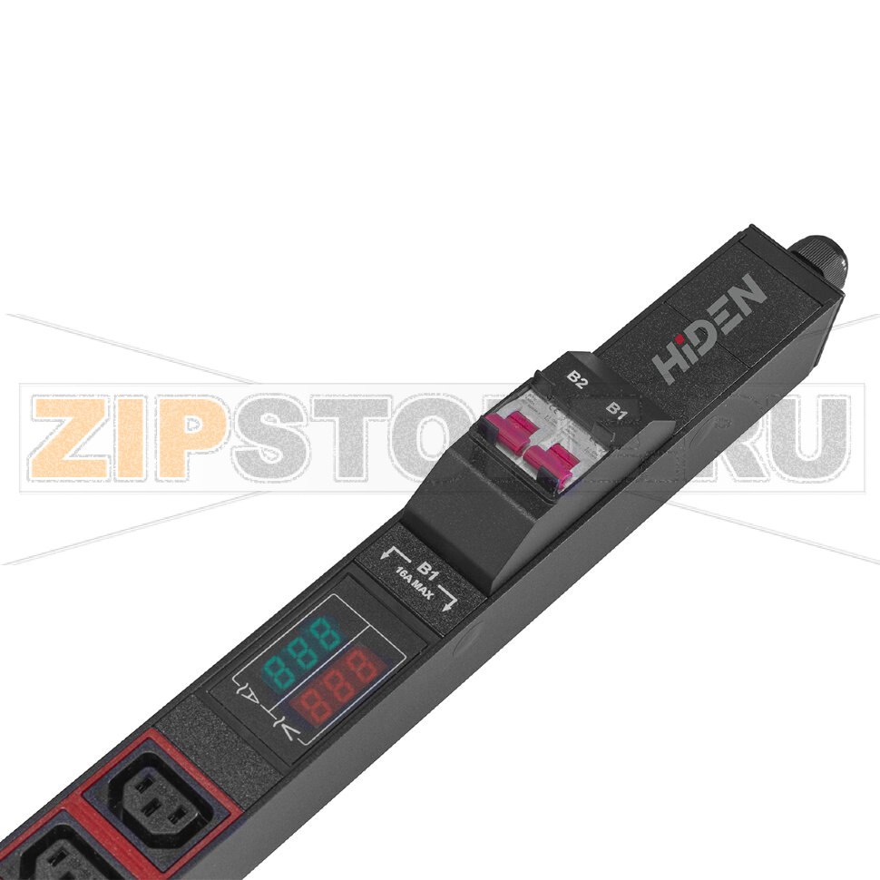 Блок розеток однофазный 32 А, вертикальный, 24 розетки С13, 6 розеток С19 Hiden H1V-24A6B-32A-2Q-2AV-30Z 