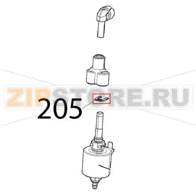 Clip to fix, Ø: 08 mm, connection joi Unox XVC 205E Clip to fix, Ø: 08 mm, connection joi Unox XVC 205EЗапчасть на деталировке под номером: 205