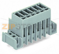 Вилка THT; 1.0 x 1.0 mm solder pin; прямые; зажимное кольцо; Шаг контактов 5 мм; 12-пол.; серые Wago 769-642/003-000