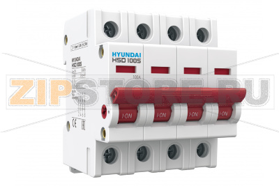 Выключатель нагрузки модульный 40 А, 4 полюса Hyundai Electric HSD100S4PDSS0000C00040_C 