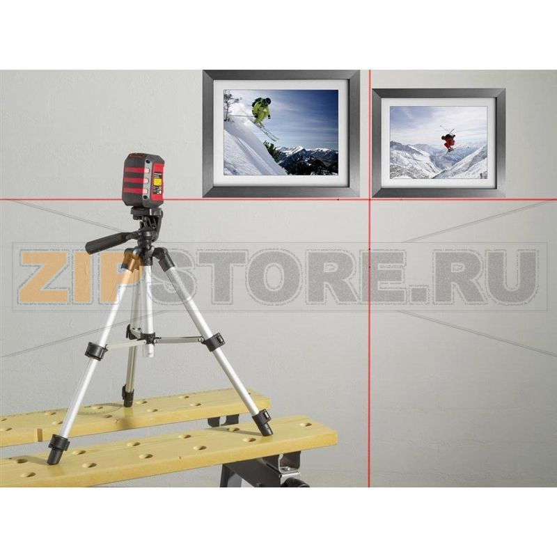 Уровень лазерный со штативом, крестообразный, диапазон измерений: 8 м Toolcraft CL8 