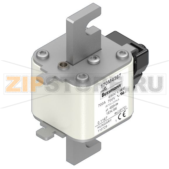 Предохранитель, 700 A, AC 690 В, 200 кА, size 1, 53x69x111 мм, aR, IEC Eaton FUSE 700A 690V 1EK 