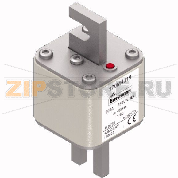 Предохранитель, 900 A, AC 550 В, 200 кА, DIN 1, 53x53x108 мм, aR, DIN, IEC Eaton FUSE 900A 550V 