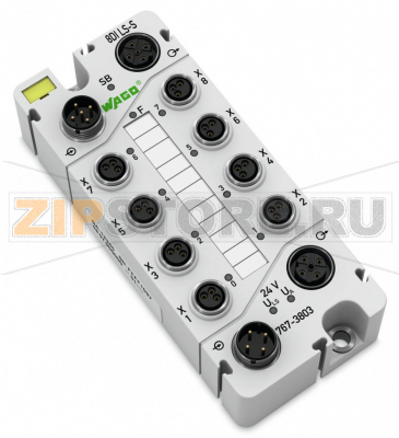 767 Series  I/O System Модуль, 8 дискретных входов; тока; Включение по низкому уровню; 8 x M8; светло-серые Wago 767-3803 Краткое описание:Этот дискретный модуль ввода регистрирует двоичные сигналы от выключателей, датчиков и бесконтактных переключателей (BERO).Характеристики:- 8 дискретных входов, 24 В пост. тока, переключение по низкому уровню- Возможность диагностики (для каждого модуля)- Возможность параметризации (фильтр, инверсия, имитация и диагностика в реальном времени)Комплект поставки:Маркировочная карточка WMB для модуля, желтаяМаркировочная полоскаЗащитные крышки M8 (2 шт.)...