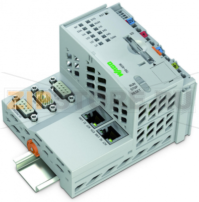 Контроллер PFC200; 2 x ETHERNET, RS-232/-485, CAN, CANopen, PROFIBUS Slave; Внешняя температура; светло-серые Wago 750-8206/025-000 Note:For this item, a successor is available: 750-8216/025-000The PFC200 Controller is a compact PLC for the modular WAGO I/O System. Besides network and fieldbus interfaces, the controller supports all digital, analog and specialty modules found within the 750/753 Series. Two ETHERNET interfaces and an integrated switch enable line topology wiring. An integrated Webserver provides user configuration options, while displaying PFC200 status information.Besides the processing industry and building automation, typical applications for the PFC200 include standard machinery and equipment control (e.g., packaging, bottling and manufacturing systems, as well as textile, metal and wood processing machines).Programming per IEC 61131-3Programmable via WAGO-I/O-PRO V2.3 or e!COCKPITDirect connection of WAGO I/O Modules2 x ETHERNET (configurable), RS-232/485, CAN, CANopen, PROFIBUS DP SlaveLinux operating system with RT?Preempt patch Configuration via CODESYS, e!COCKPIT or Web-Based Management interface Maintenance-free...