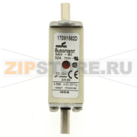 Предохранитель, 32 A, AC 690 В, 200 кА, DIN 000, gR, DIN, IEC Eaton FUSE 32A 690V gR DIN 000 HSDNH