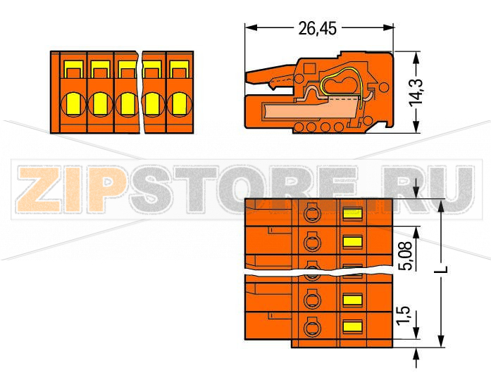 MCS MIDI Classic 1-conductor female plug; 2.5 mm; Pin spacing 5.08 mm; 14-pole; 2,50 mm; orange Wago 231-314/026-000 Универсальное соединение для всех типов проводниковПростая предварительная сборка и монтаж на устройстве посредством горизонтального и вертикального монтажа CAGE CLAMP®Встроенные тестовые портыВозможны варианты кодировки...