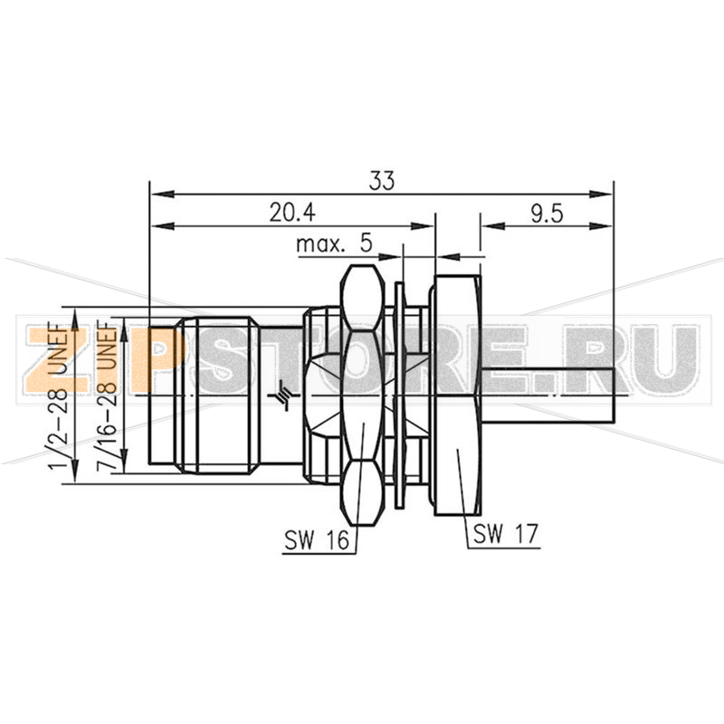 Разъем TNC, 50 Ом, 1 шт Telegärtner J01011A0061 