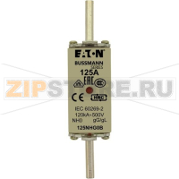 Предохранитель, 125 A, AC 500 В, 120 кА, NH0, gL/gG, IEC Eaton NH FUSE 125A 500V GG/GL SIZE 0