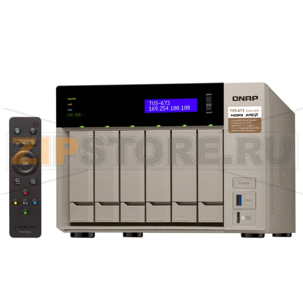 Накопитель сетевой QNAP TVS-673 